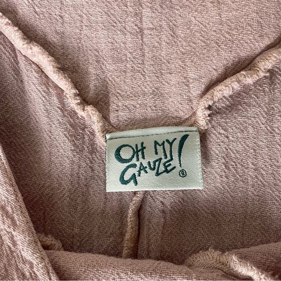 Oh My Gauze XXL Pink Lightweight Boho Lagenlook Asymmetrical Tunic Top Artsy - Picture 8 of 10